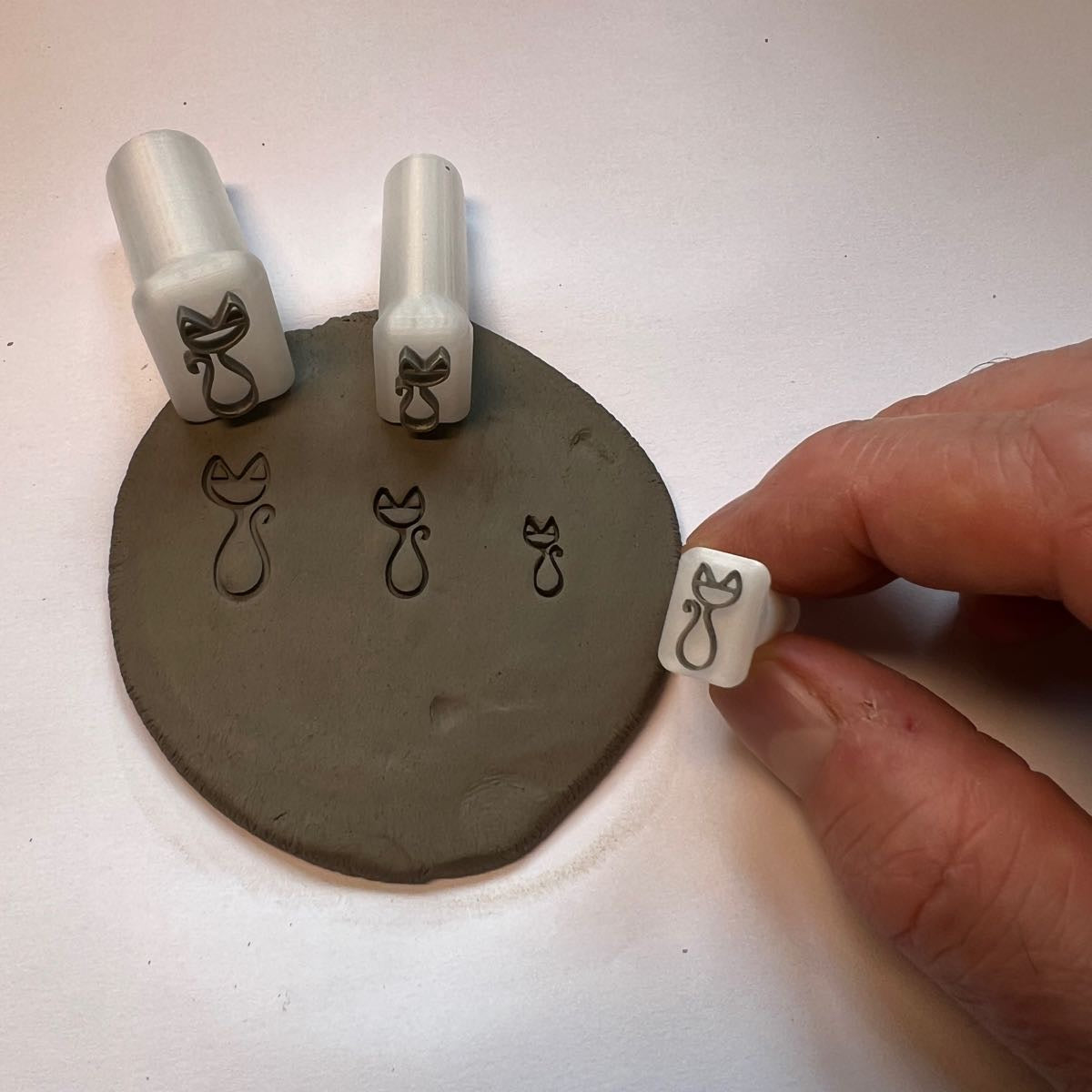 Pottery Ceramic Stamp cat 3