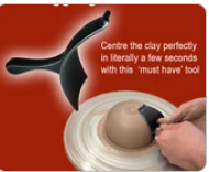 center aid tool, designed to assist in centering clay on the pottery wheel.
