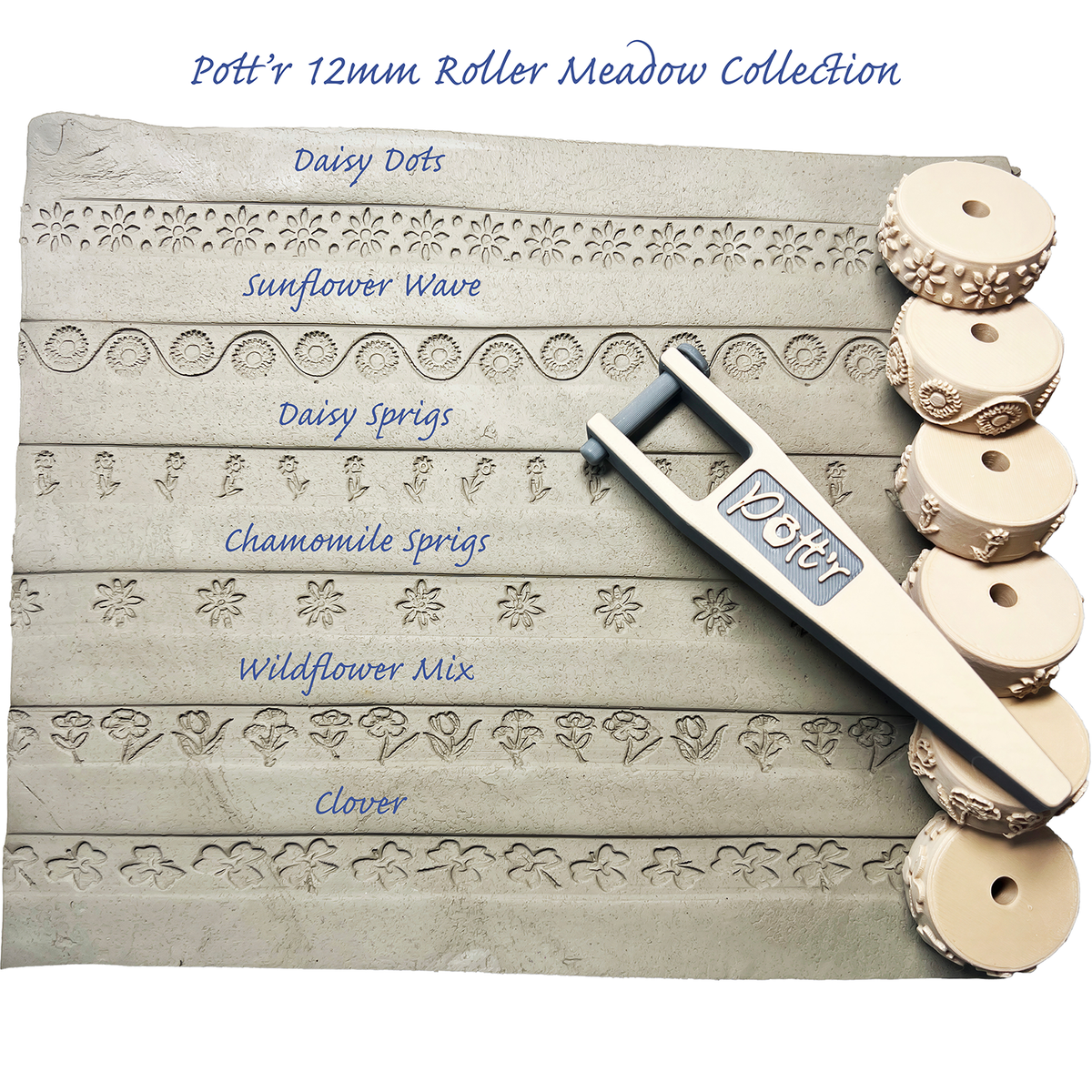 12mm Pottery Texture Border Rollers
