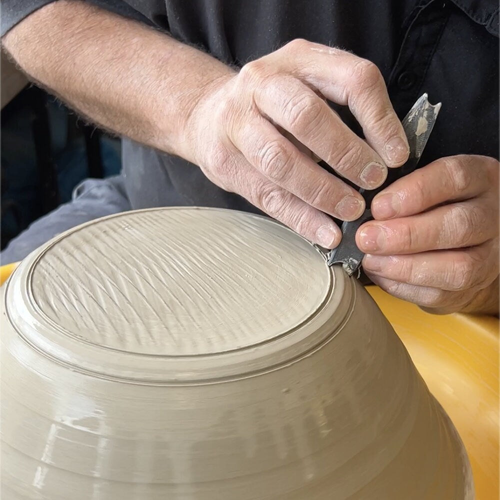12mm banding ring and rim profile tool set for creating bold, detailed pottery edges.