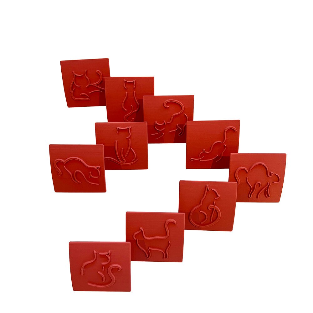 Cat Character Clay Pottery Stamp Set 25mm and 50mm options