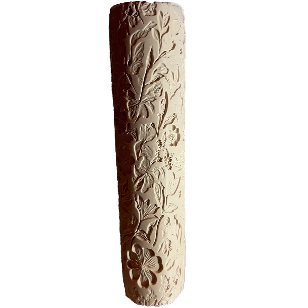 Flora Meadow2 Clay Pottery Texture Roller 225mm tool for pottry artist