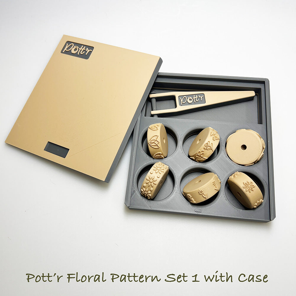 6 or 12 x POTT'R Floral Pattern Rollers 12mmx25mm for Banding on Wheel Thrown Clay Pottery Vessels