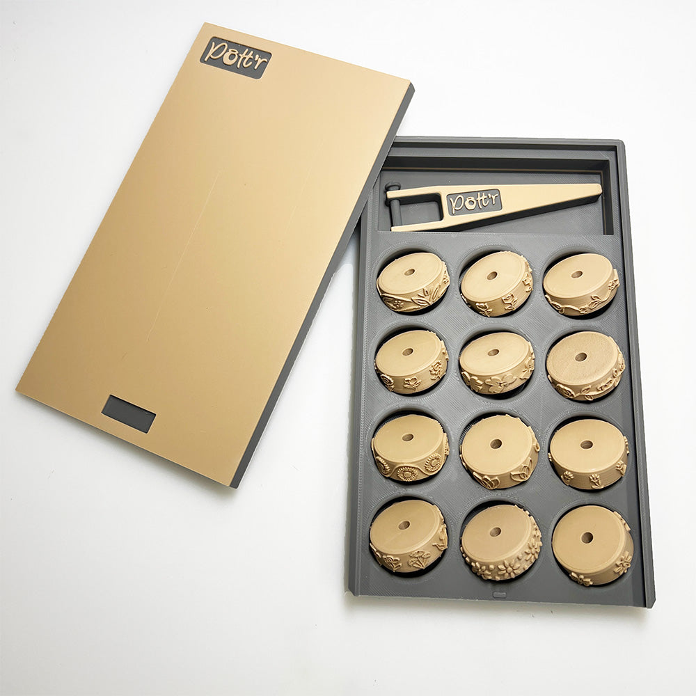 6 or 12 x POTT'R Floral Pattern Rollers 12mmx25mm for Banding on Wheel Thrown Clay Pottery Vessels