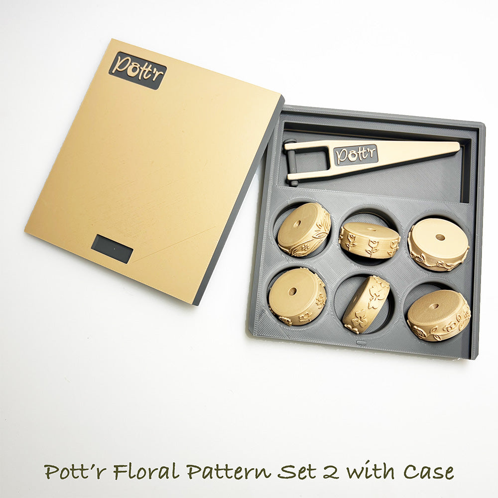 6 or 12 x POTT'R Floral Pattern Rollers 12mmx25mm for Banding on Wheel Thrown Clay Pottery Vessels