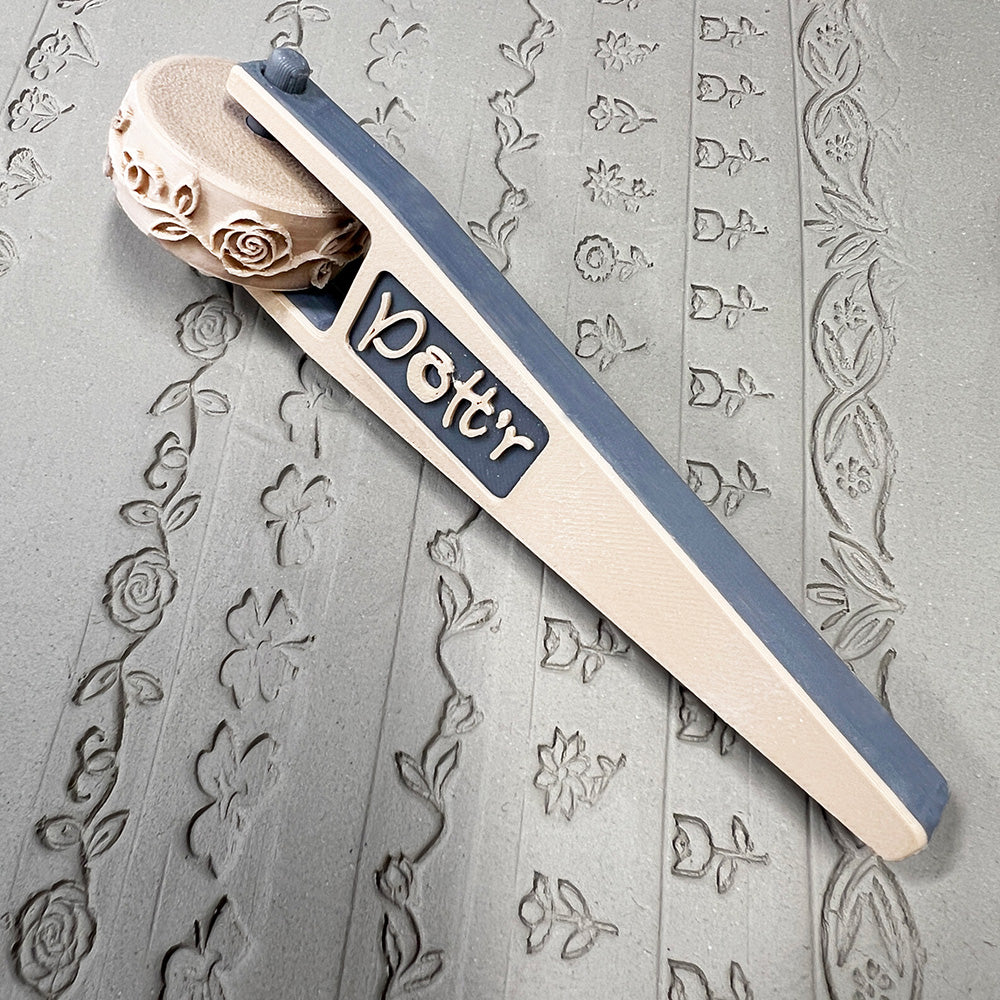 6 or 12 x POTT'R Floral Pattern Rollers 12mmx25mm for Banding on Wheel Thrown Clay Pottery Vessels