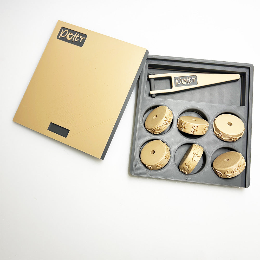 6 or 12 x POTT'R Floral Pattern Rollers 12mmx25mm for Banding on Wheel Thrown Clay Pottery Vessels