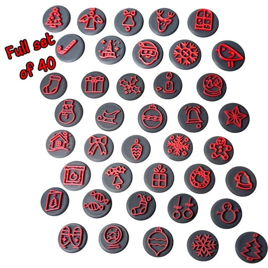 Set of 18 Serifina 25mm floral stamps for clay pottery.