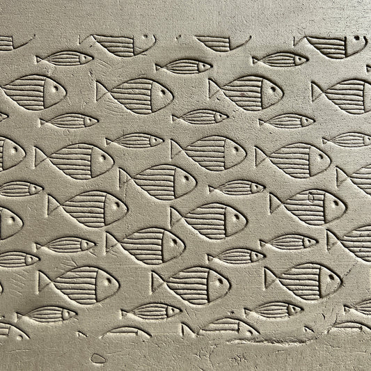 135mm School of Fish Pottery Texture Roller - Repeatable Pattern