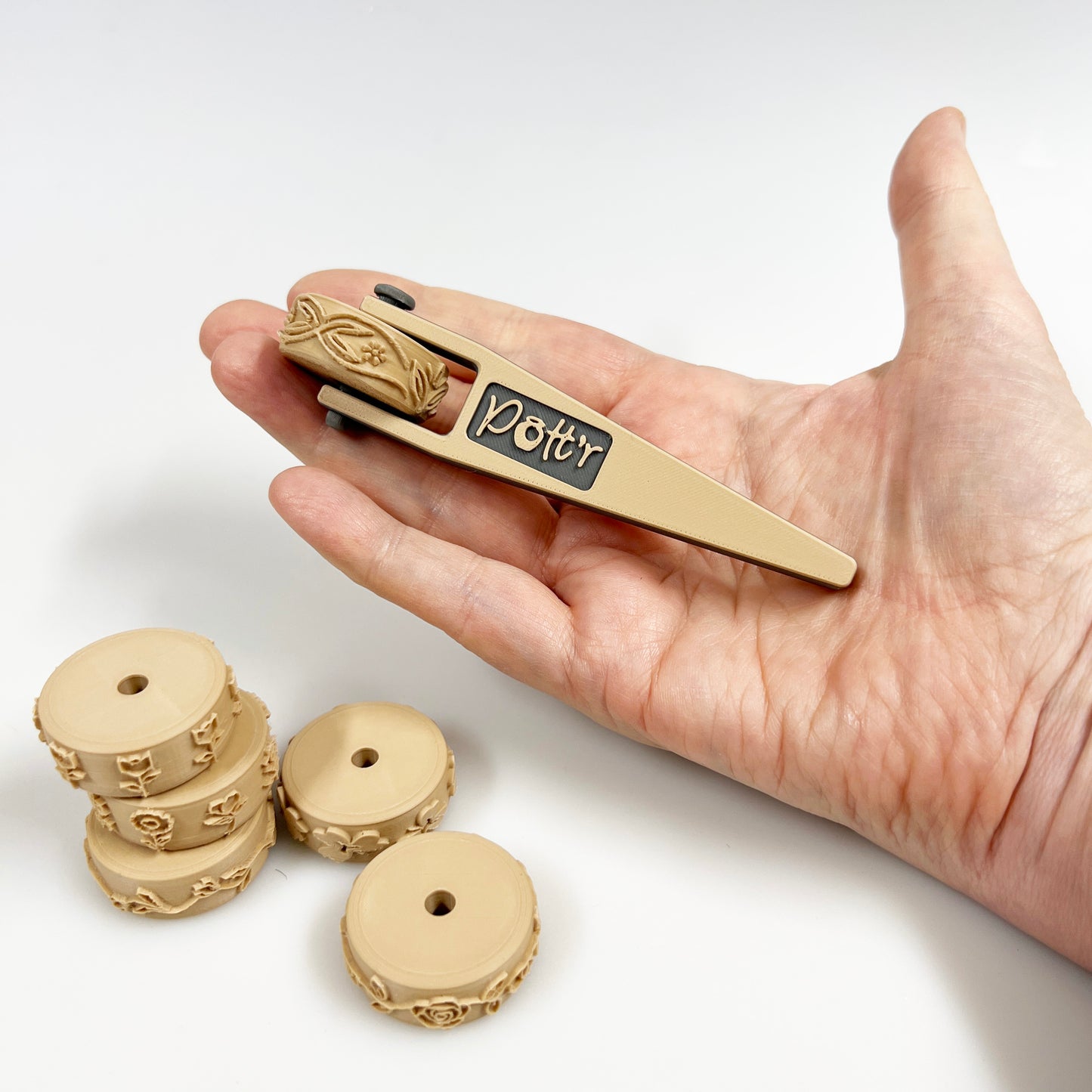 6 or 12 x POTT'R Floral Pattern Rollers 12mmx25mm for Banding on Wheel Thrown Clay Pottery Vessels