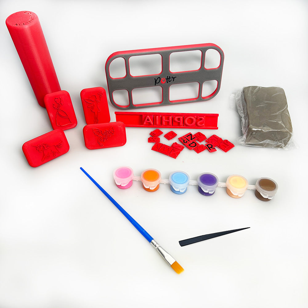 Pott’r Children’s Pottery Nameplate Making Kit - Fantasy Theme