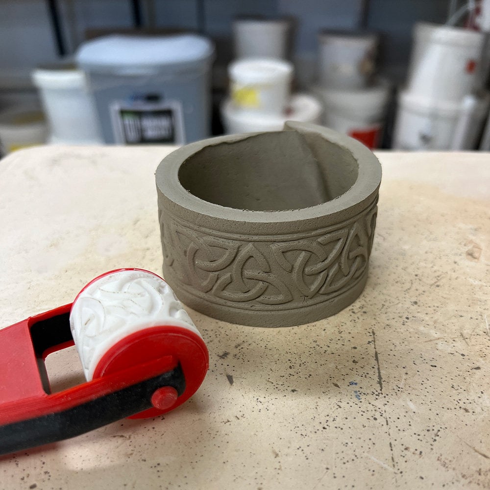 35mm Celtic Border2 Clay Texture Roller With Optional Handle