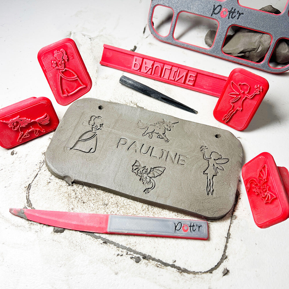 Pott’r Children’s Pottery Nameplate Making Kit - Fantasy Theme