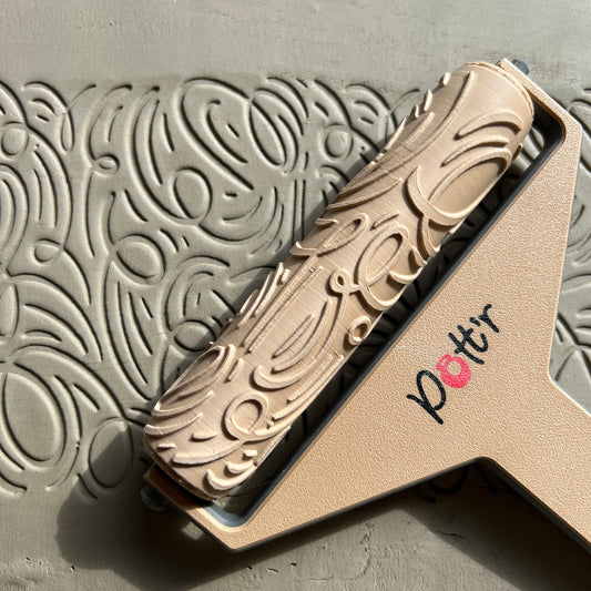 135mm Random Curls Effect Clay Pottery Texture Roller - Repeatable Pattern