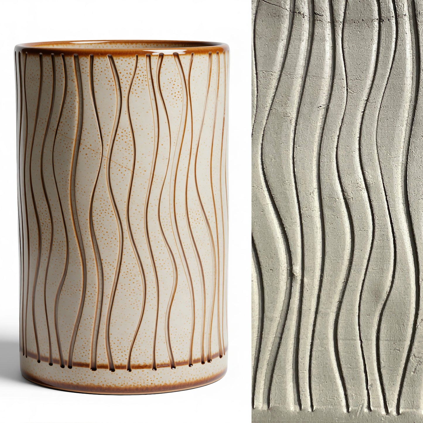 135mm Wavy Vertical Lines Texture Roller - Seamless Pattern