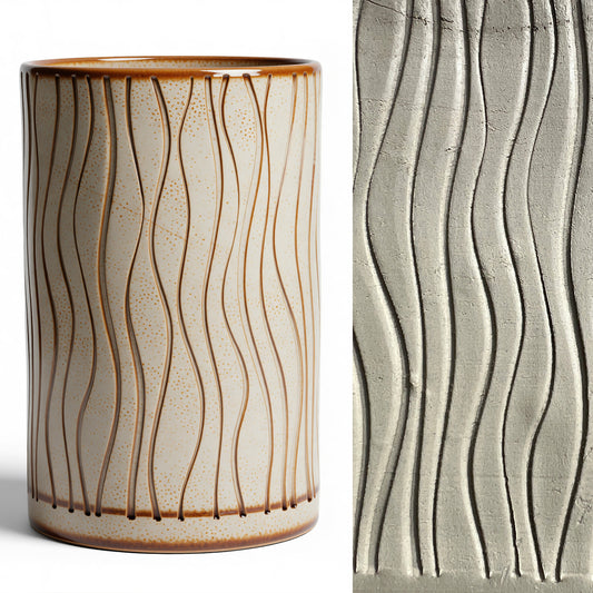 135mm Wavy Vertical Lines Texture Roller - Seamless Pattern